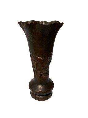 Antique WWI Trench Art Vase Made From A 75mm Artillery Shell